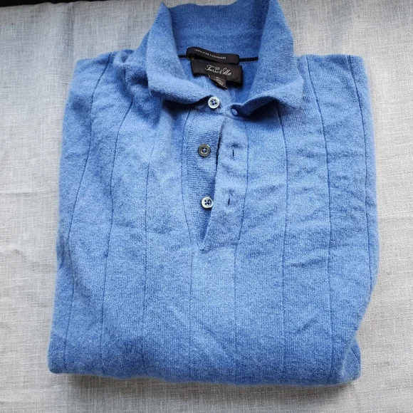 EUC Tasso Elba Men's Blue Cashmere Sweater - Size XL - Picture 1 of 5